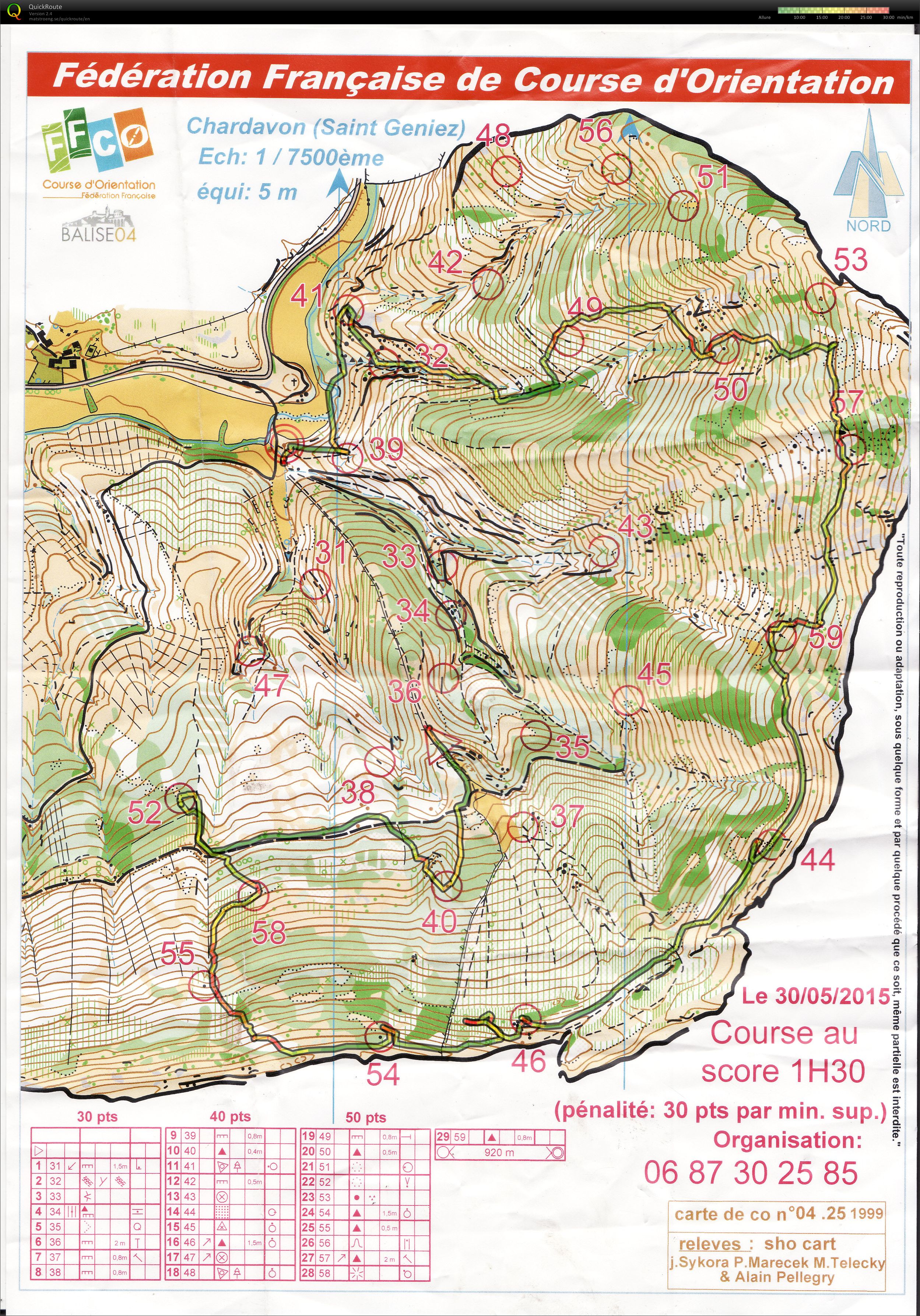 Course au score 1h30 (30-05-2015)