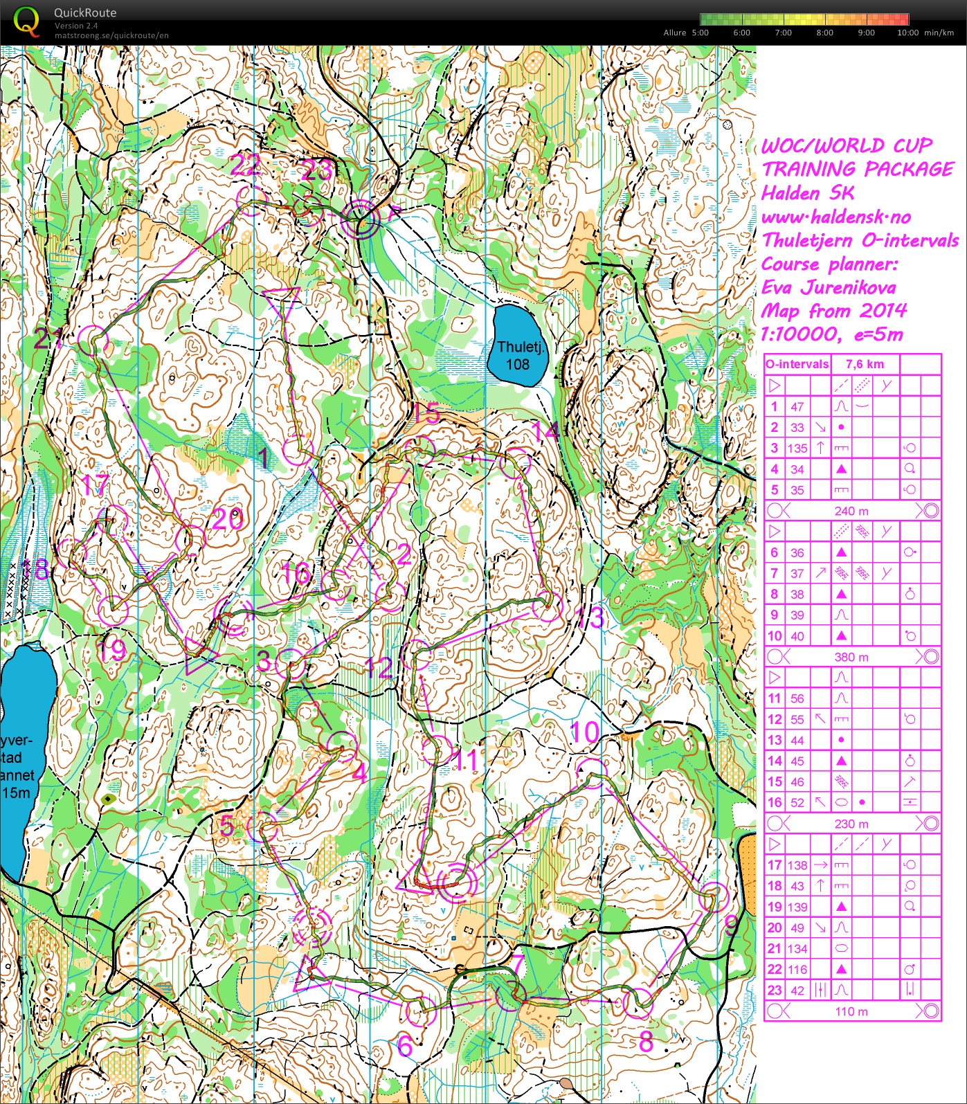 WOC TrainingPackage // Thuletjern O-intervals (04-11-2015)