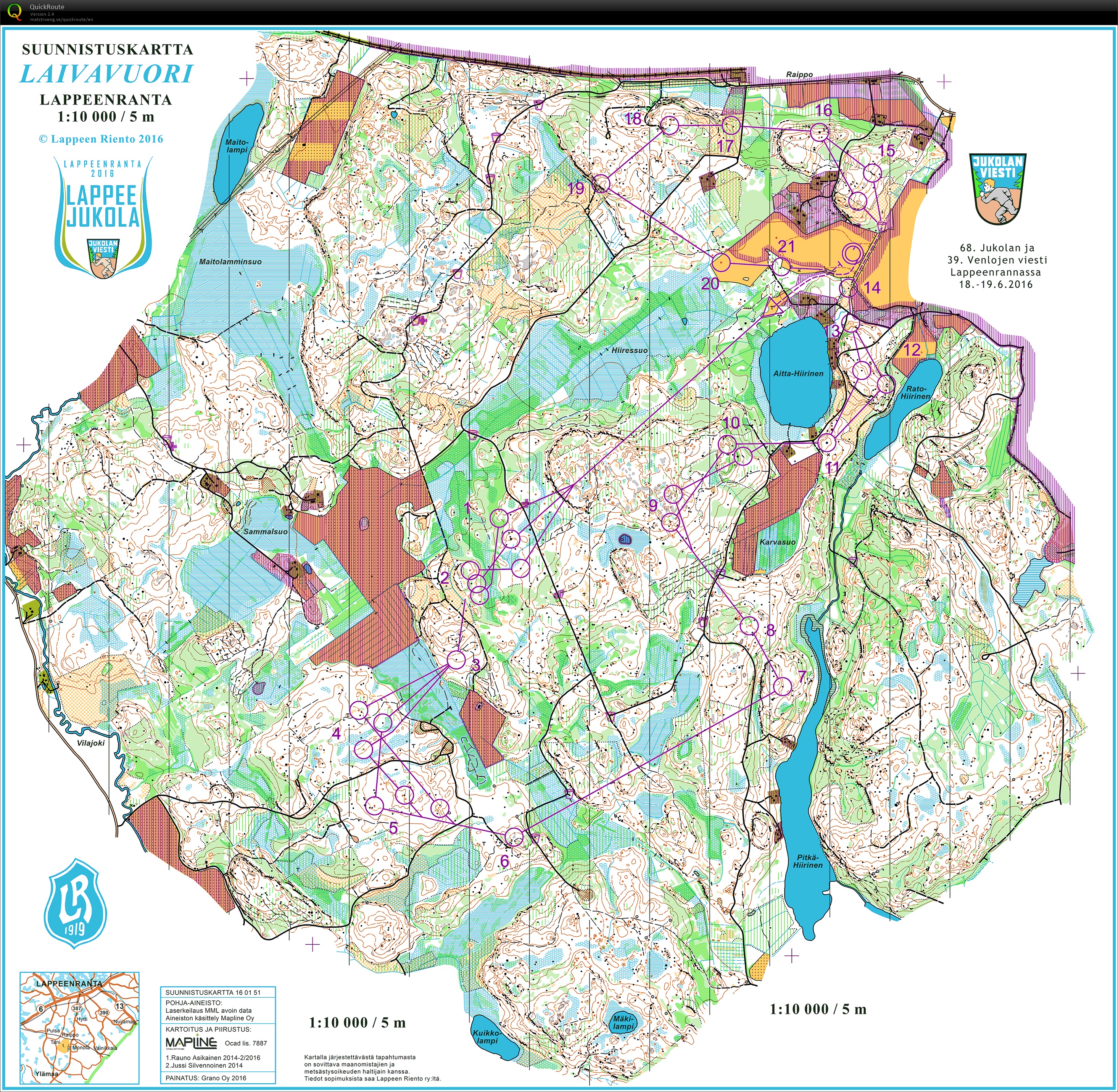 Lappee Jukola (2016)  leg1 (18.06.2016)