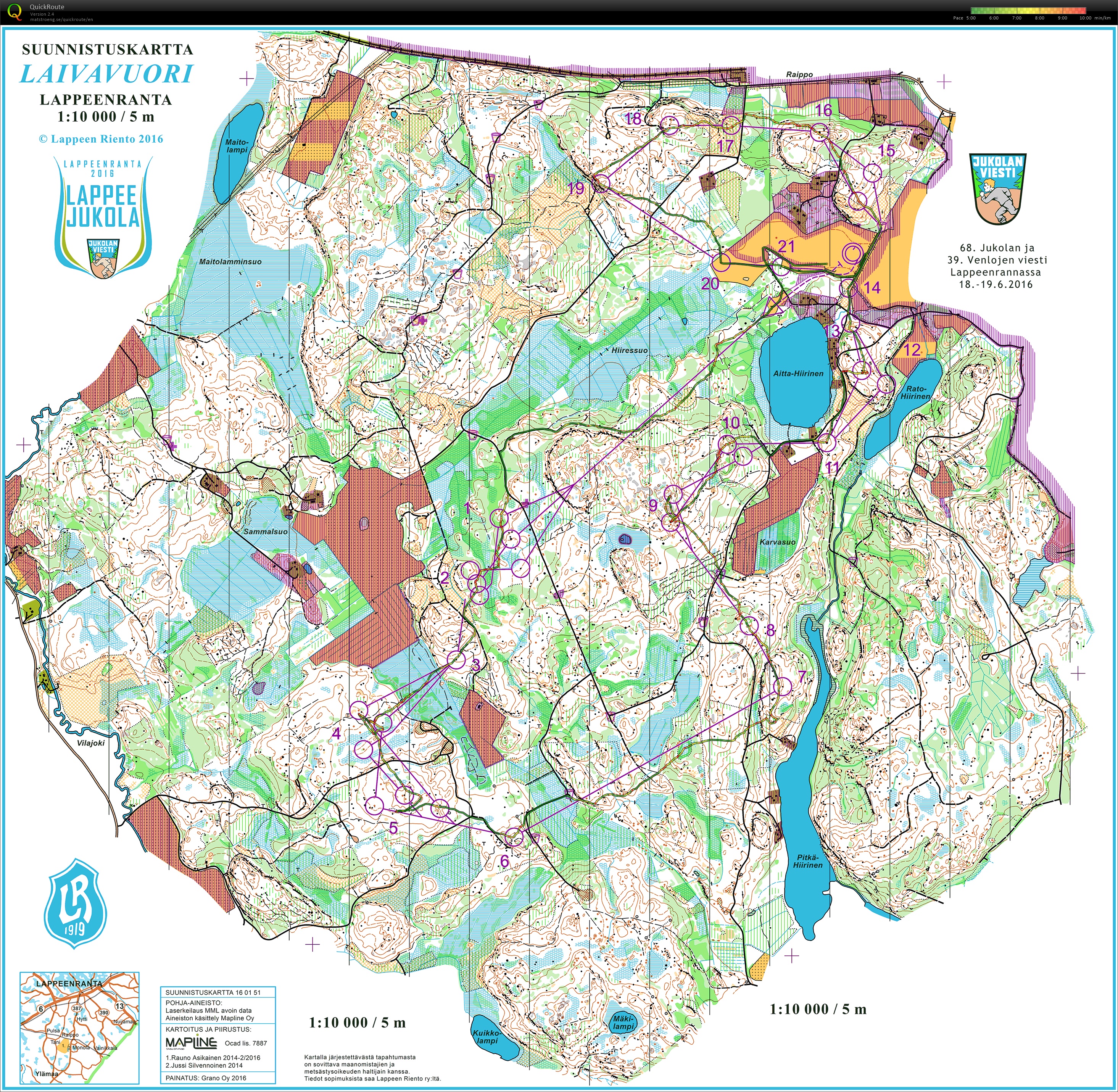 Lappee Jukola (2016)  leg1 (18.06.2016)