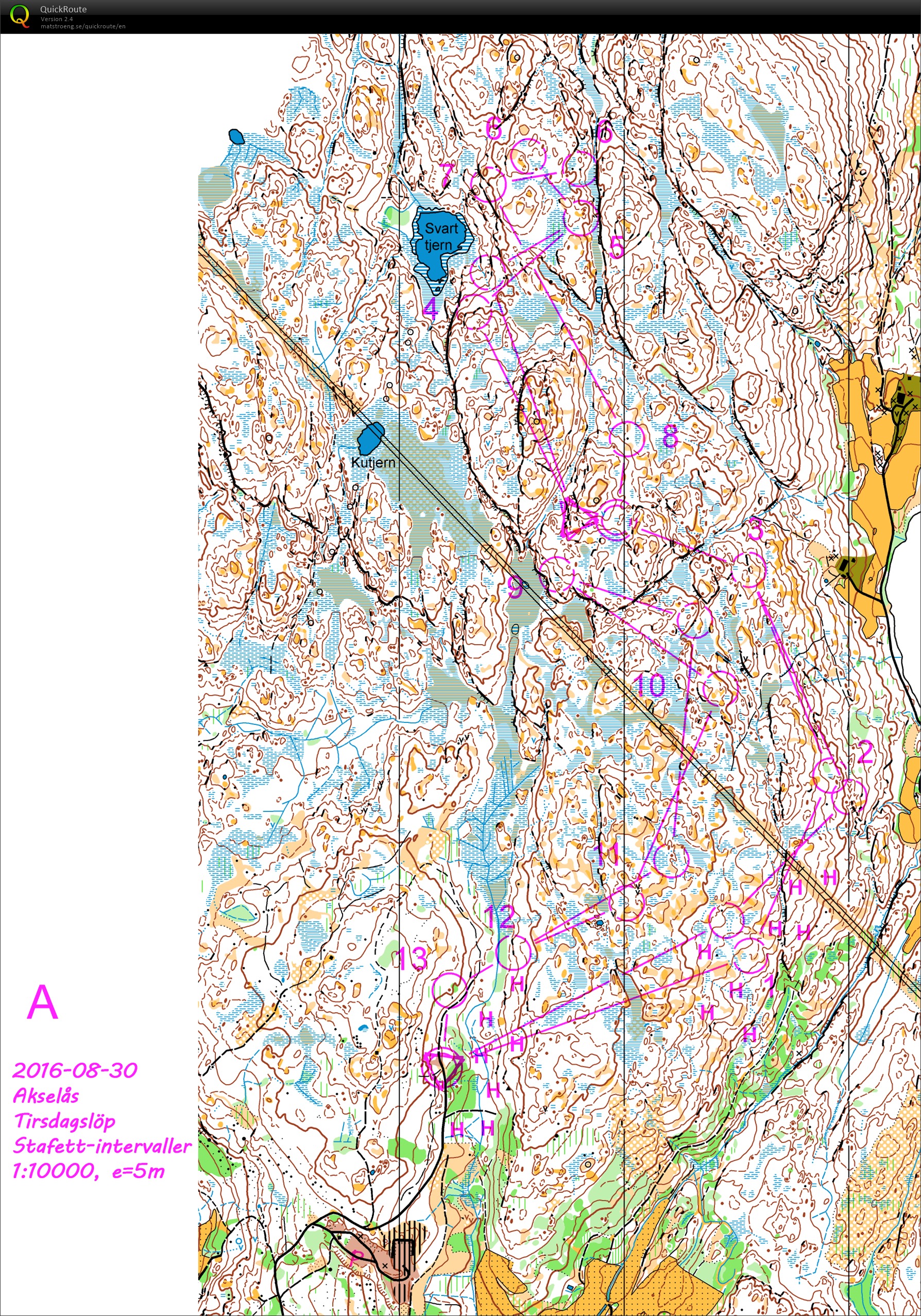 Akselås Tirsdagslöp (stafett-intervaller solo) (30-08-2016)