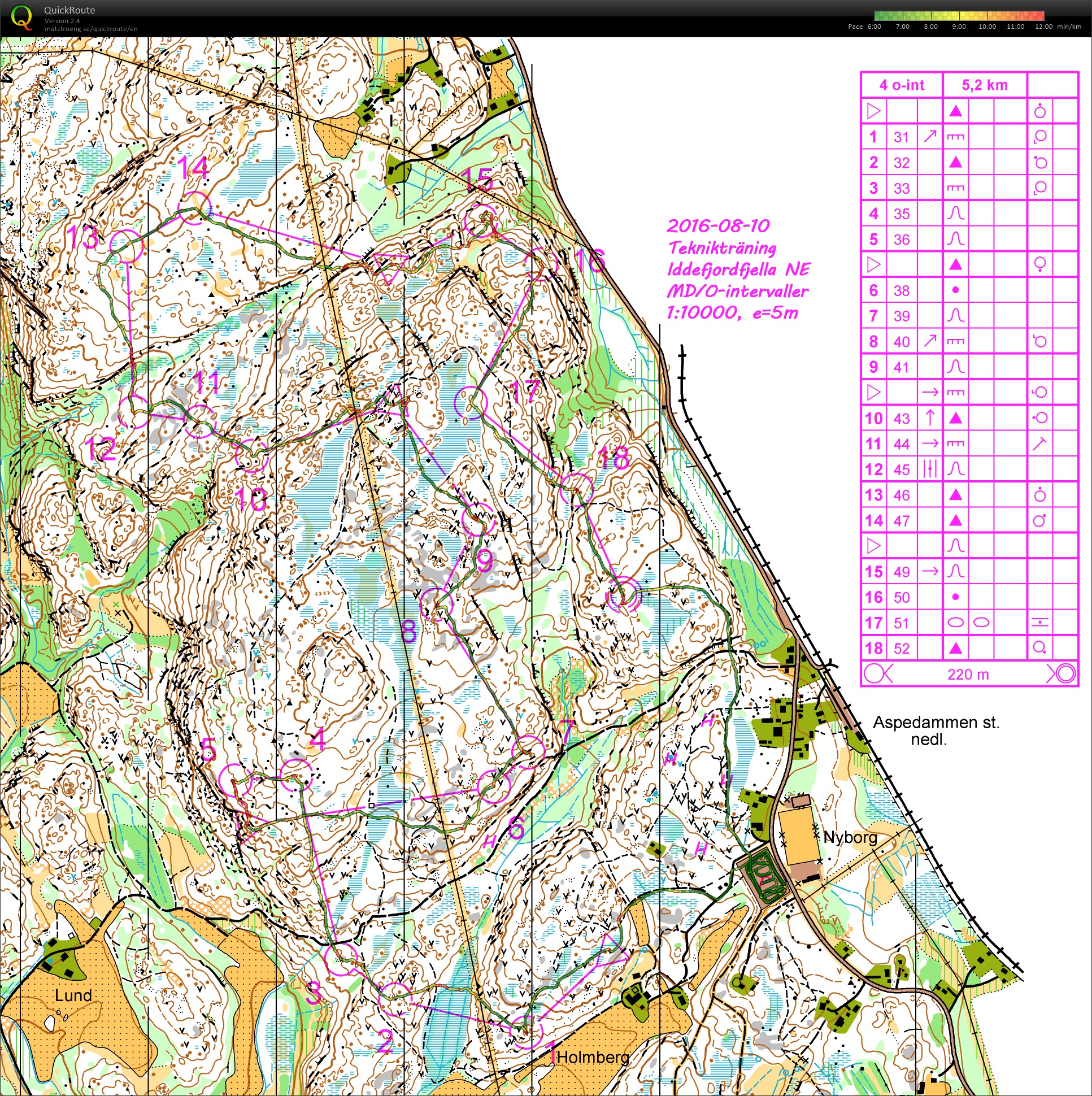 Iddefjordfjella NE 4 O-intervals (2016-09-04)