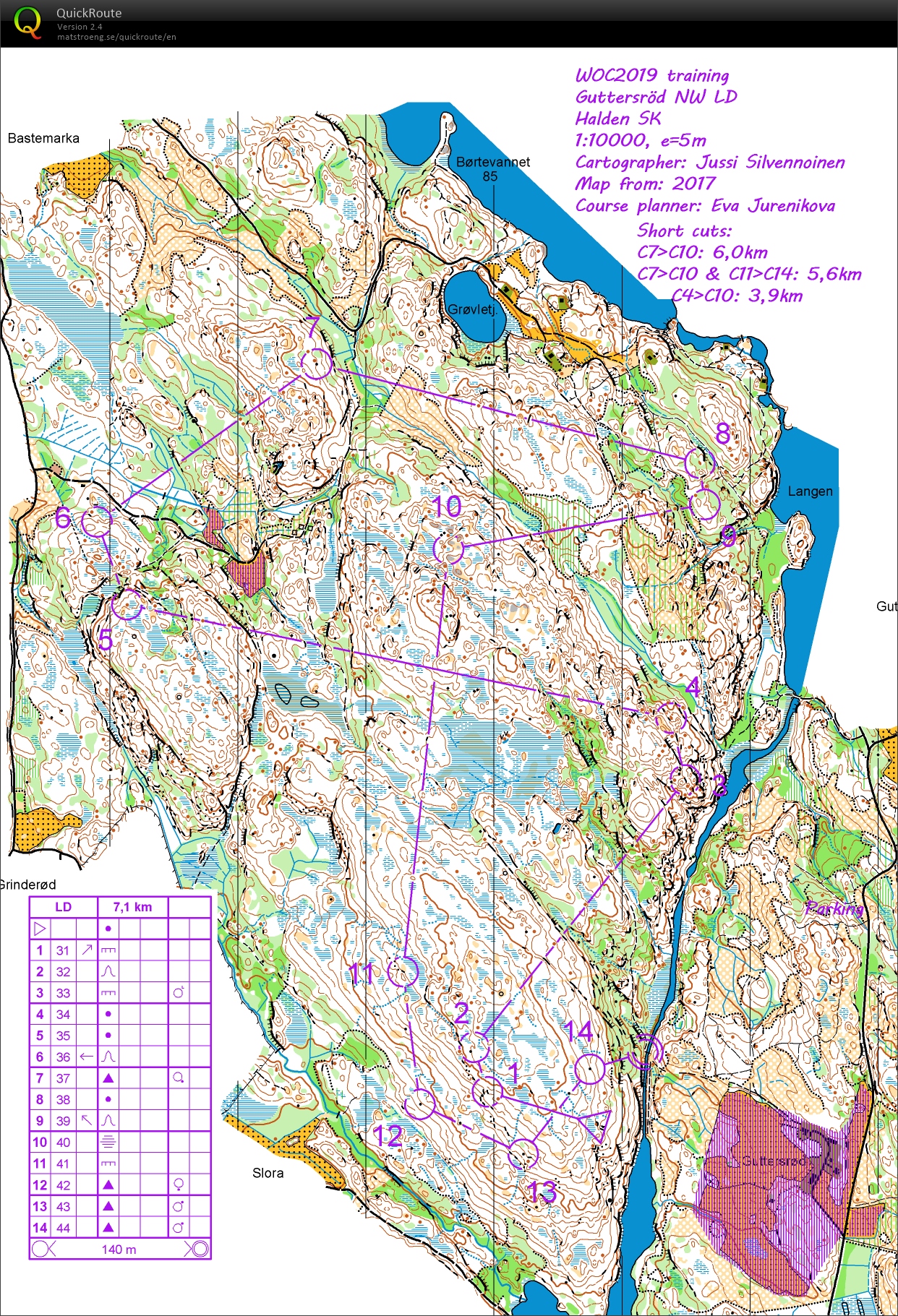 WOC2019 training : Guttersrød LD (16.07.2019)