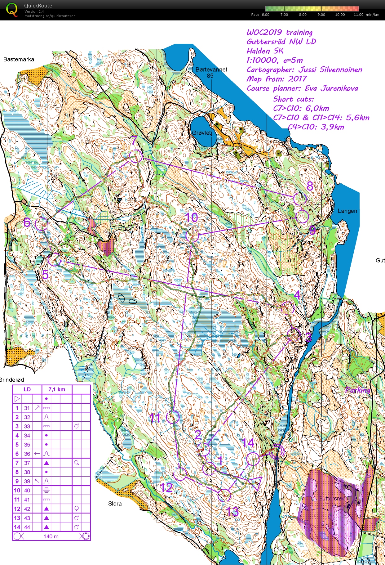 WOC2019 training : Guttersrød LD (2019-07-16)