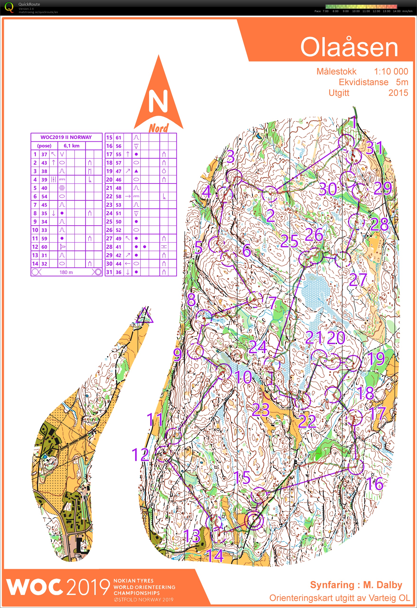 Prépa-finale WOC2019 // pose LD forkée (Olaåsen) (24.07.2019)