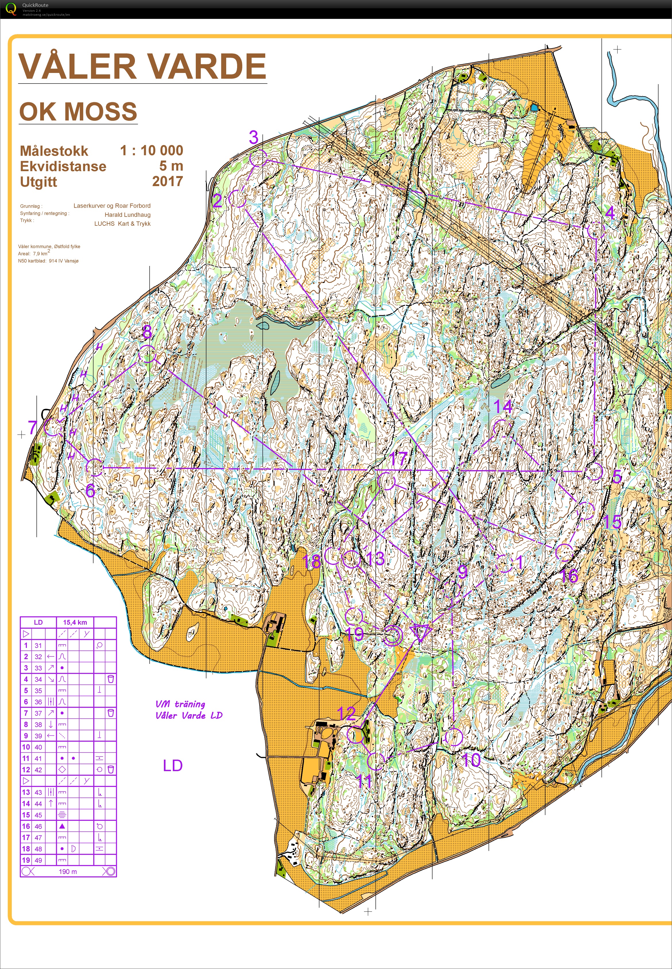 HSK WOC2019 training // pose LD (Våler Varde) (2019-07-26)