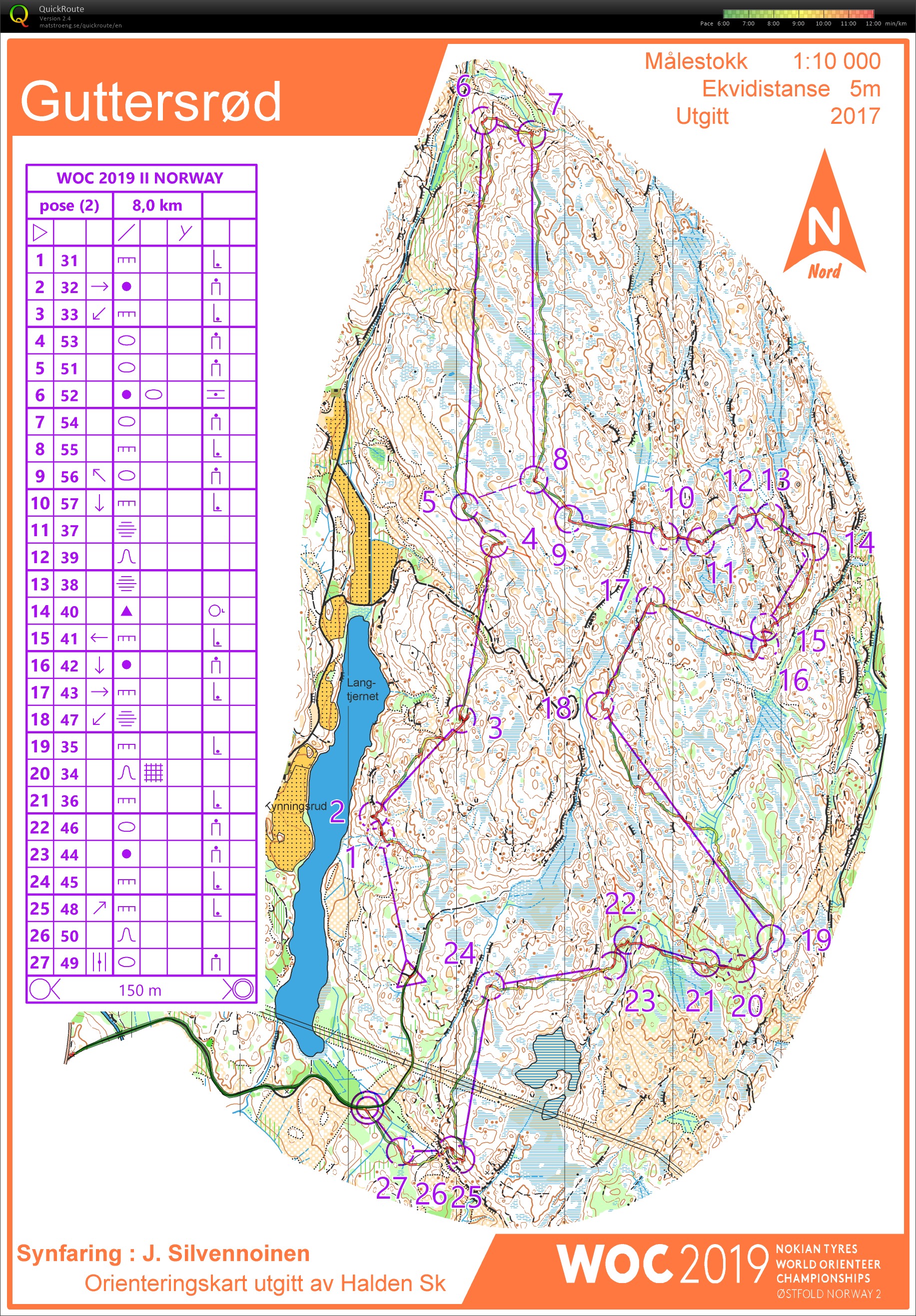 Prépa-finale WOC2019 // pose LD forkée (Guttersrød) (31/07/2019)