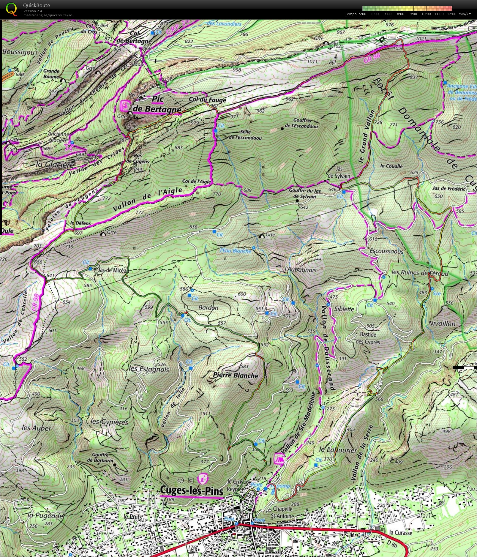 Une partie du parcours du TSB (2019-10-03)