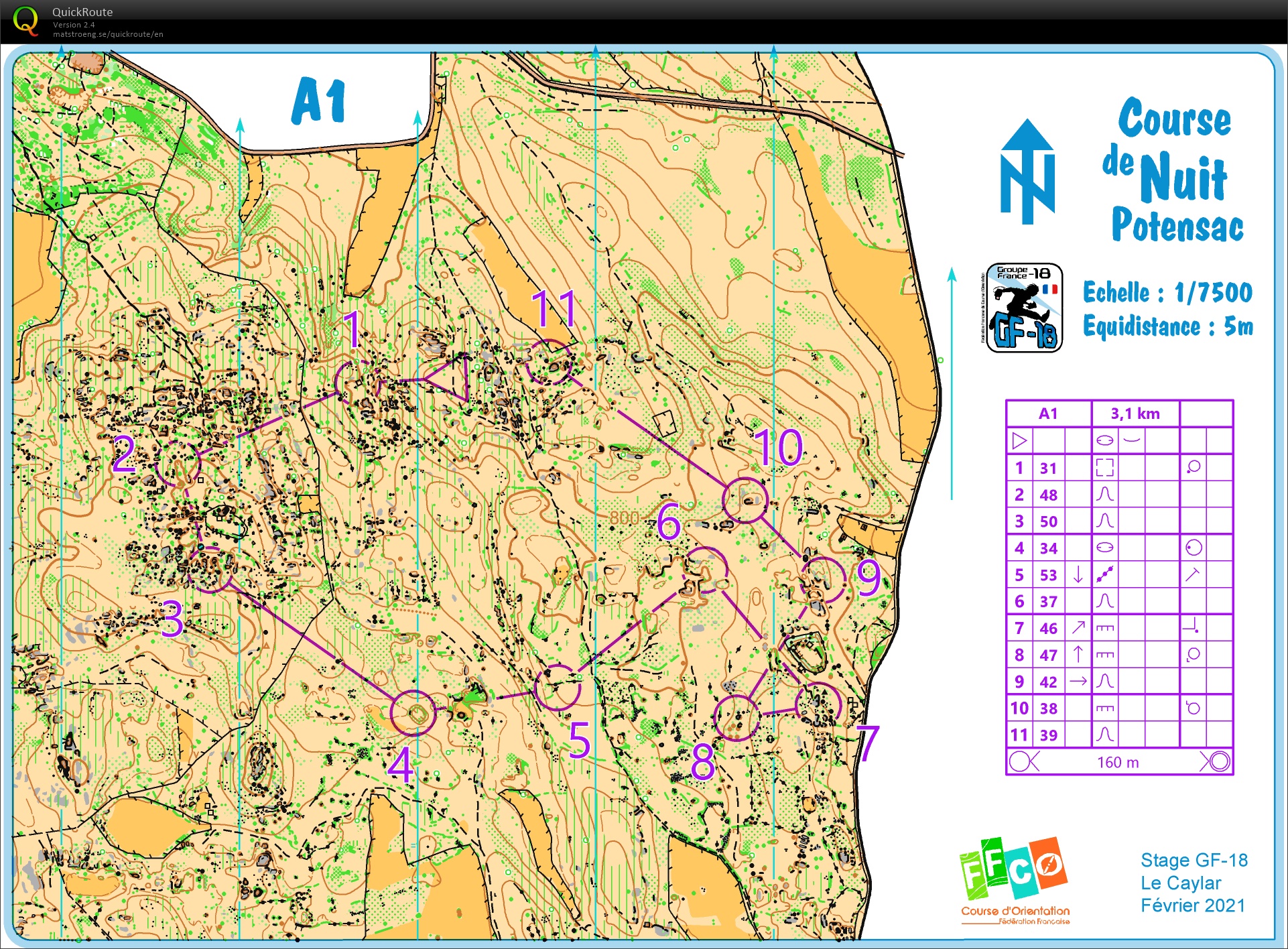 Stage GF-18 Larzac (E5) CO nuit - A1 (07.02.2021)