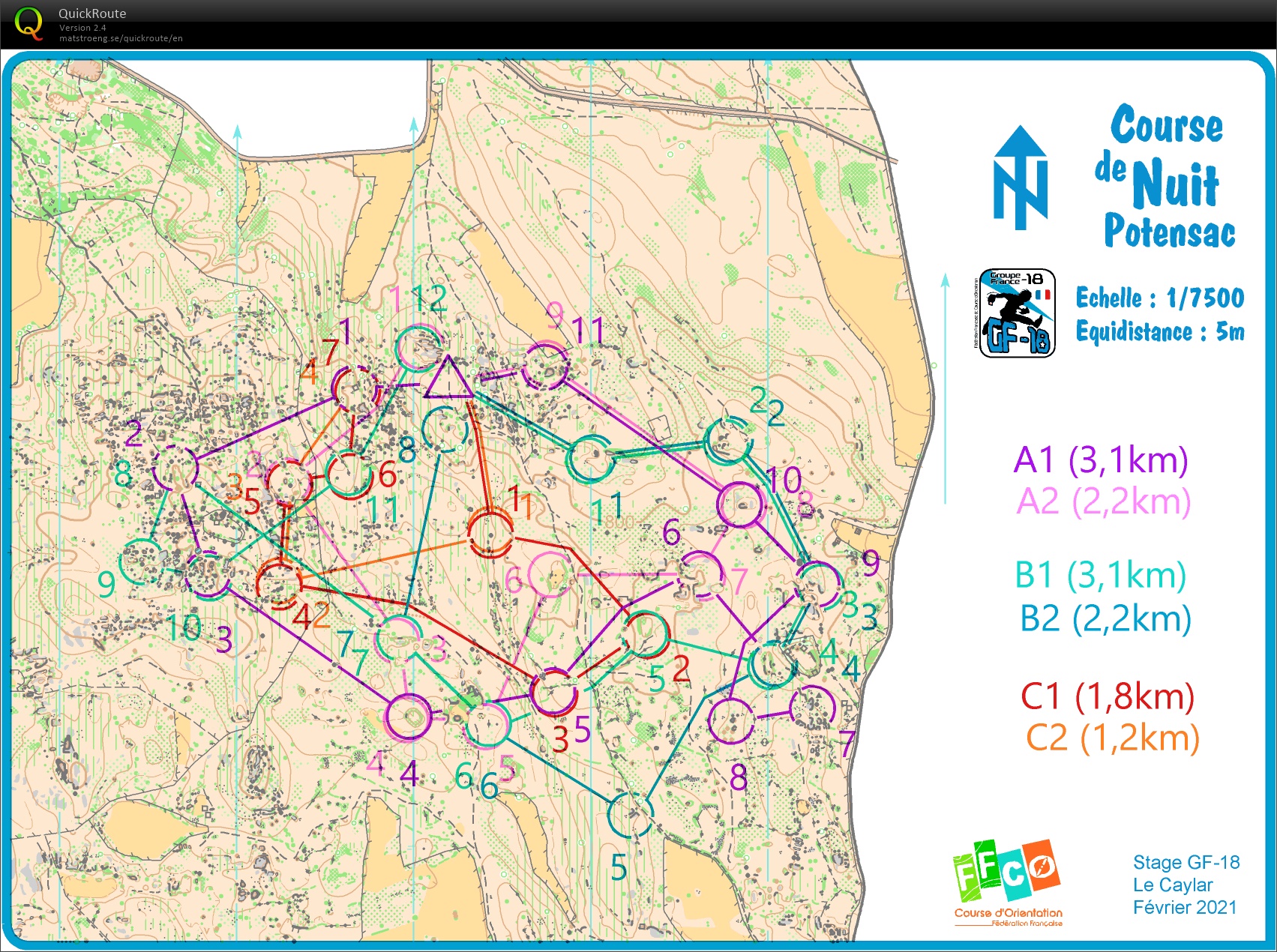 Stage GF-18 Larzac (E5) CO nuit (2021-02-07)