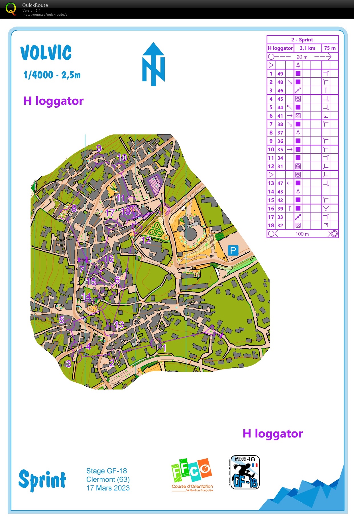 Stage GF-18 Clermont (2) Sprint (17/03/2023)