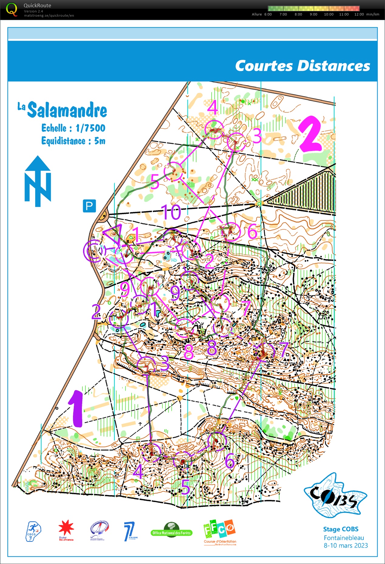 Stage COBS Fontainebleau (2) Courtes distances (09.04.2023)